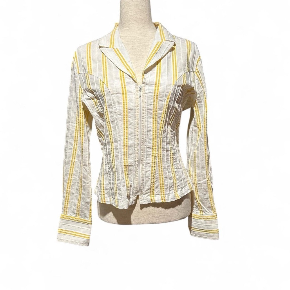 Striped Yellow and White Women's Top